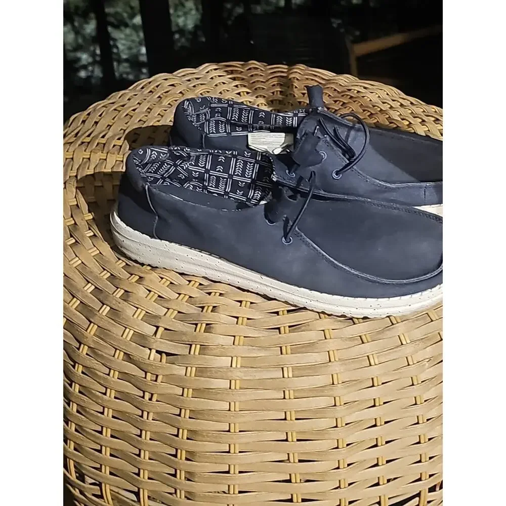 Hey Dude Wendy Navy Blue Stretch Canvas Women’s 10 Casual Slip-On